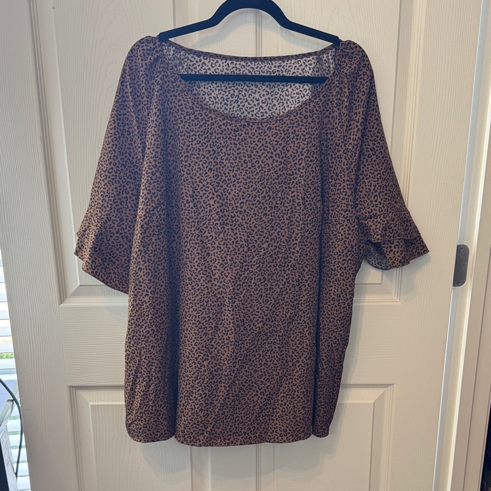 SHEIN Brown Leopard Print Blouse